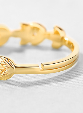 s925纯银镀金可调节戒指礼物