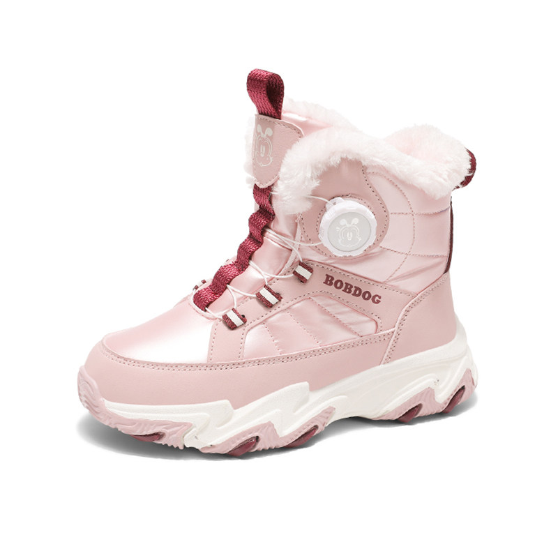 巴布豆女童雪地靴2025新款冬季加绒加厚女孩棉鞋防水防滑儿童棉靴,淘宝优惠券,粉丝福利购,淘宝优惠卷