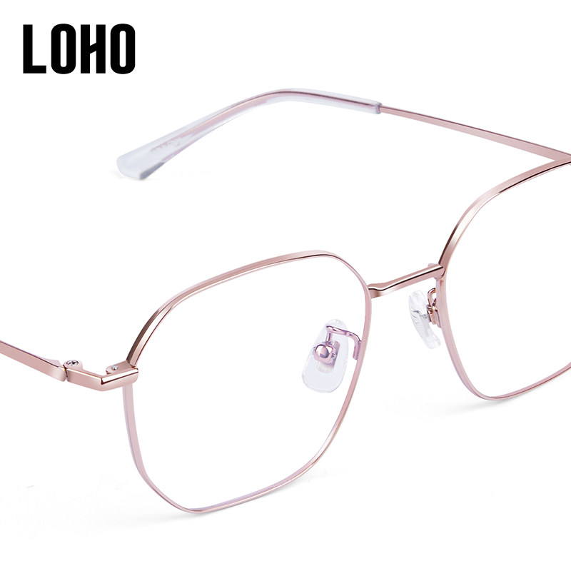 LOHO商场同款近视眼镜防蓝光女素颜细框显脸小多边镜架男LH09049,淘宝优惠券,粉丝福利购,淘宝优惠卷