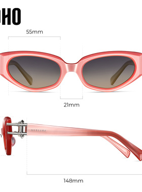 LOHO商场同款时尚猫眼太阳镜墨镜偏光防紫外线男女通用LH07661