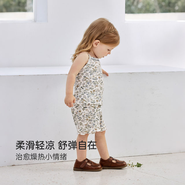 Babylove ເດັກນ້ອຍຍິງຊຸດ summer modal suspender ເທິງສັ້ນສອງສິ້ນຊຸດ summer dress ສໍາລັບນັດ summer