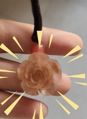 山茶花朵吊坠黑绳项链女复古风新中式锁骨链新款轻奢国潮配饰挂绳