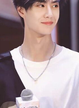 明星同款项链男潮钛钢嘻哈简约ins风百搭韩版个性原宿方块吊坠