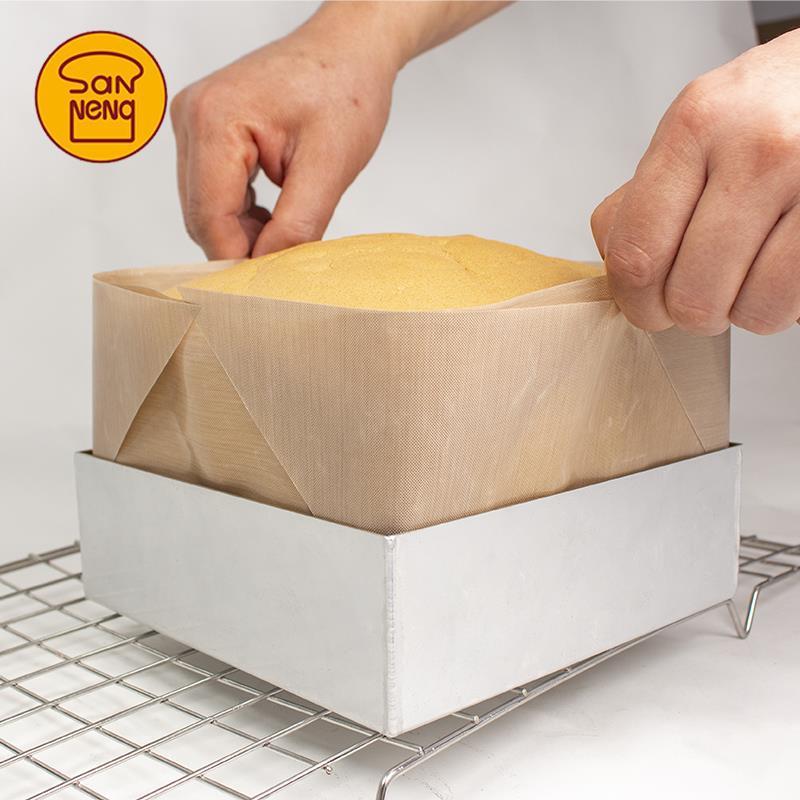 三能加高加深金色烤盘18cm家用正方形不沾古早蛋糕卷烤箱烘焙模具 - 图1