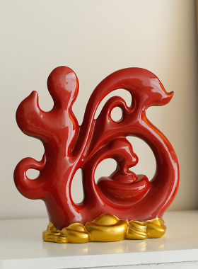 陶瓷结婚礼物简约客厅桌面双喜