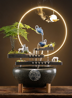 创意横吧配件，流水，增财饰品，简单可及的豪华景观装饰，鱼缸，