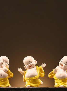 禅意弥勒佛像陶瓷工艺客厅博古架