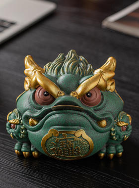 聚帙新中式招财金蟾高档酒柜摆件