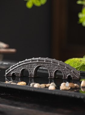 创意古桥拱桥陶瓷摆件鱼缸造景