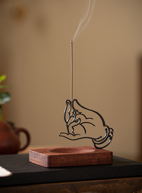 新中式佛手线香插桌面摆件装饰品