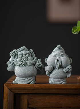 青砂石装饰新中式办公室钟馗摆件
