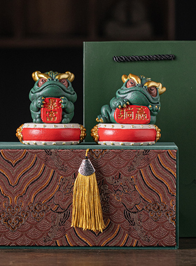 青砂石招财中式桌面金蟾摆件礼品