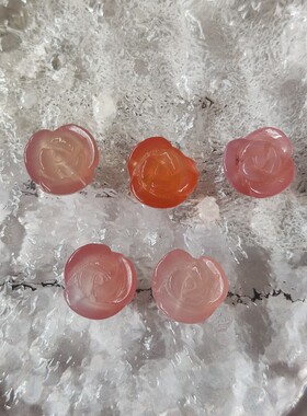 天然雕刻玫瑰花玛瑙隔珠DIY配件