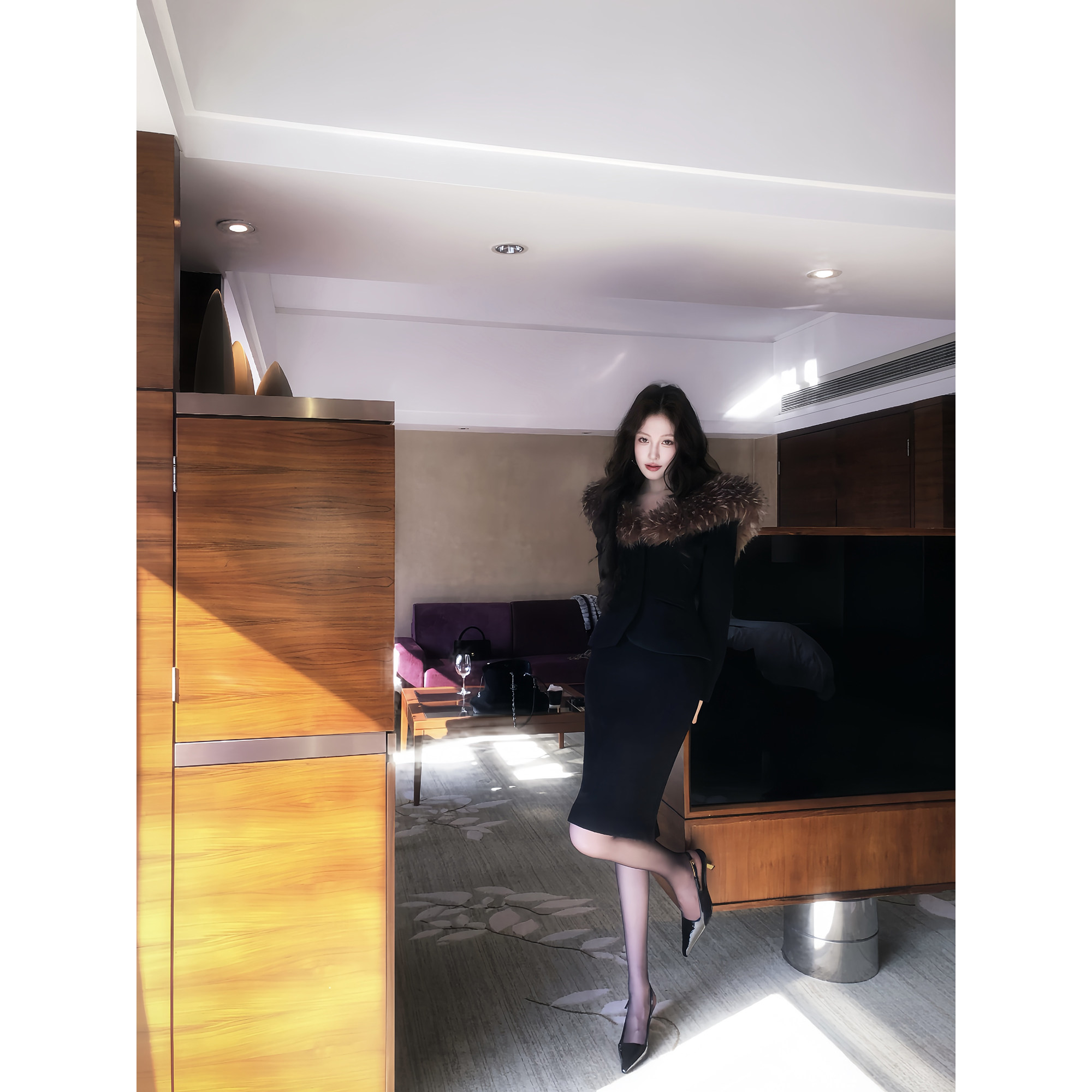 吃绿色菜【美和】昭和复古千金风可拆毛领冬季夹棉显瘦毛呢套装,淘宝优惠券,粉丝福利购,淘宝优惠卷