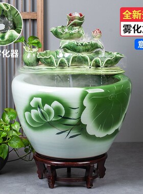 景德镇陶瓷金鱼缸阳台办