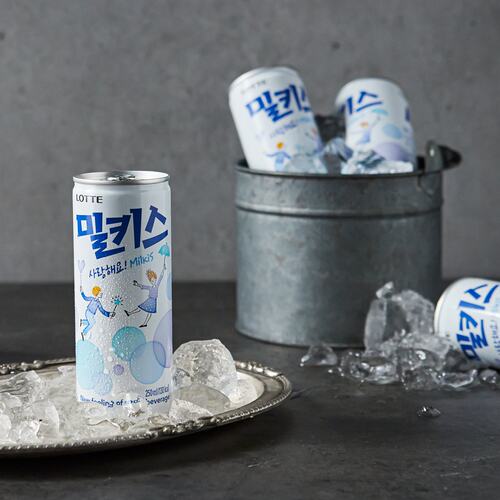 韩国进口Lotte乐天milkis妙之吻牛奶碳酸饮料气泡草莓乳酸菌汽水 - 图2