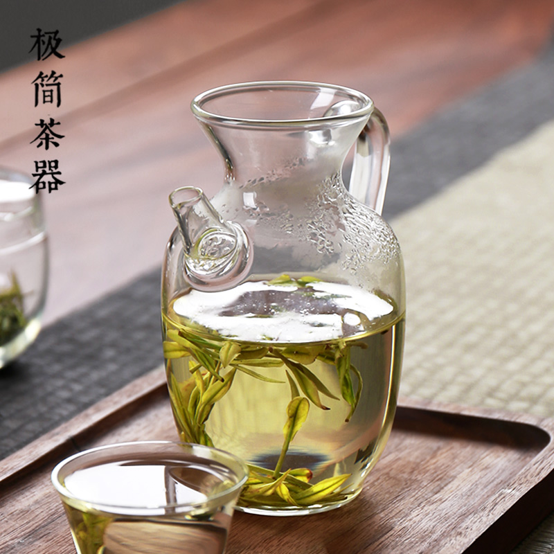 仿宋手执壶玻璃花茶壶公道杯泡绿茶器专用日式带过滤茶具家用小号