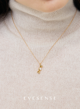 高级感精致破碎镶钻双色糖果项链