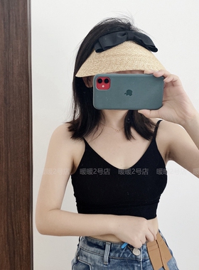 小众蝴蝶结麦秆空顶沙滩仙女帽