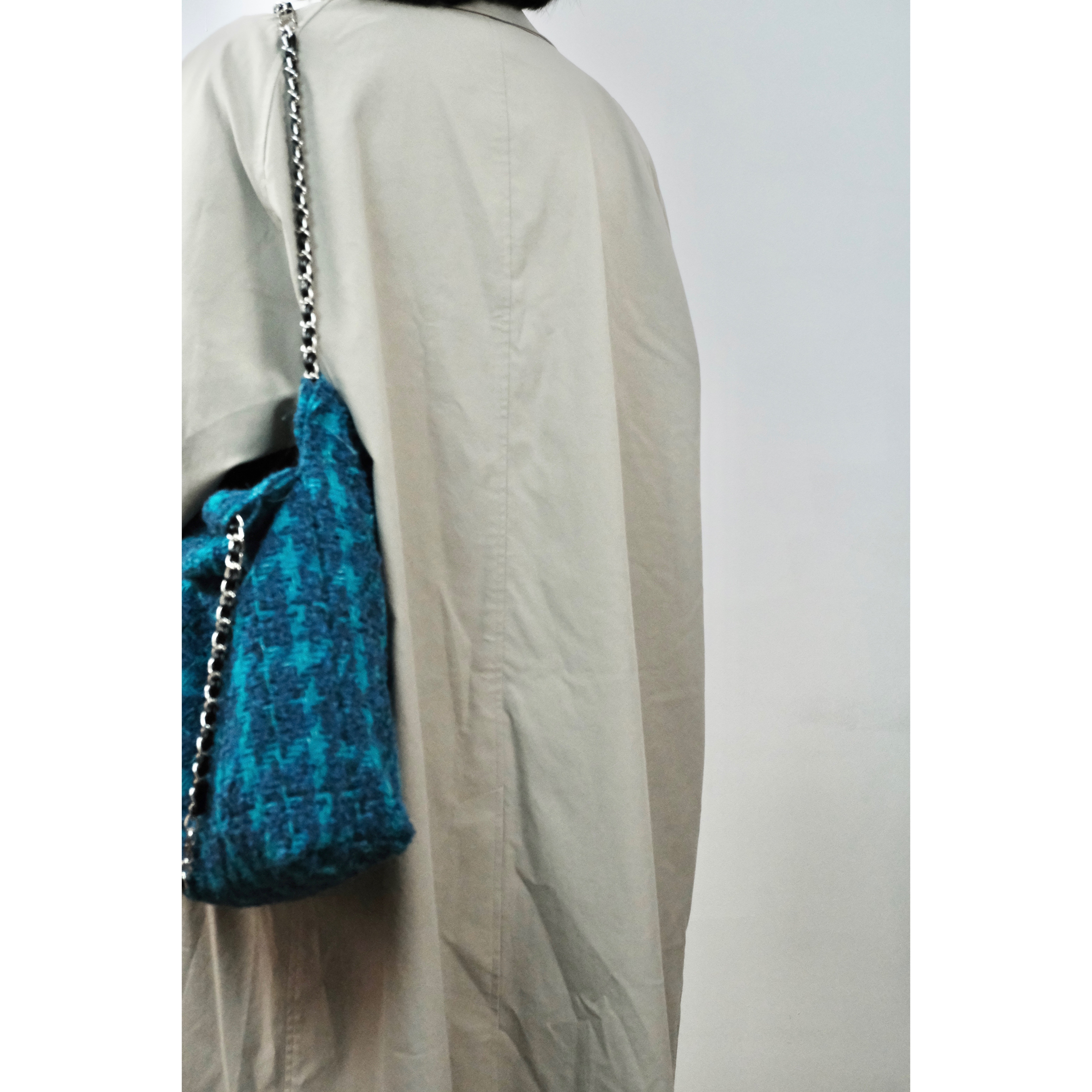 清货价|蓝色毛呢 22bag 女士单肩包 - 图1