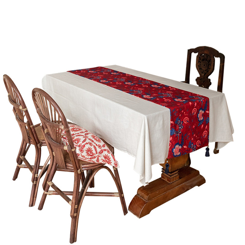 美式桌旗新年红色节日茶几台布电视柜桌布防水茶旗斗柜盖布床旗,淘宝优惠券,粉丝福利购,淘宝优惠卷