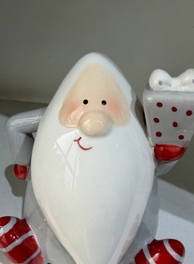 出口陶瓷圣诞老人摆件 西餐厅装饰品 圣诞节礼物外贸工艺品