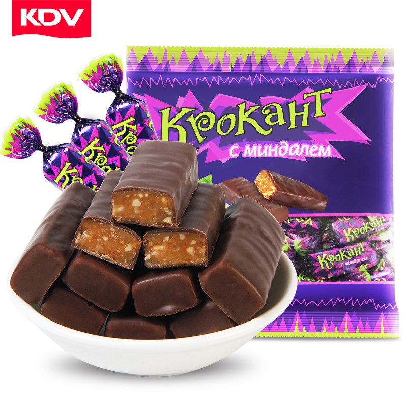 俄罗斯紫皮kdv进口正品网红巧克力 点途食品夹心巧克力