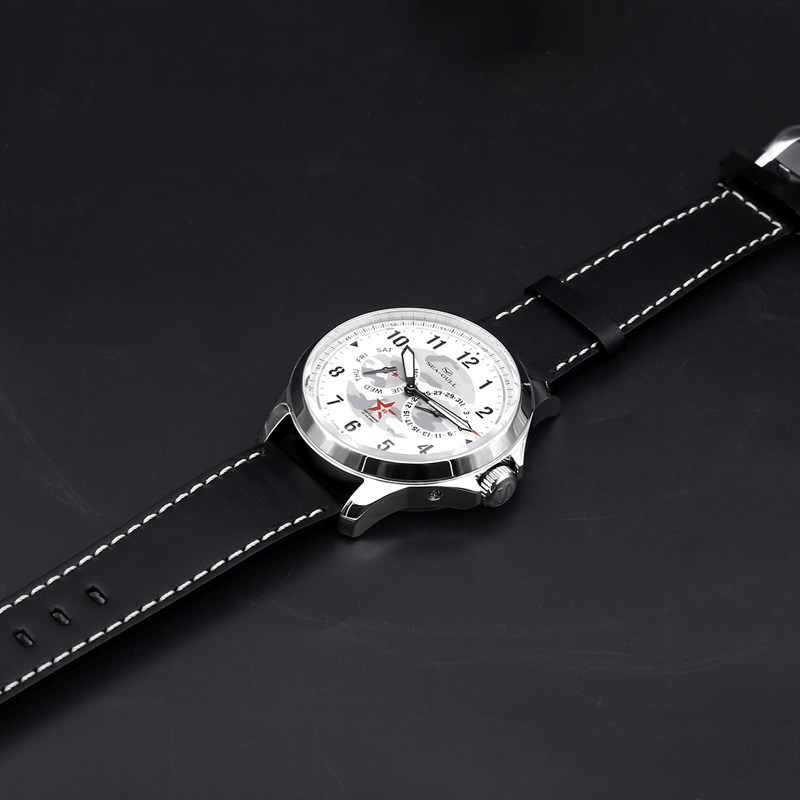 海鸥手表限量迷彩夜光男士多功能休闲运动自动机械腕表R1927系列