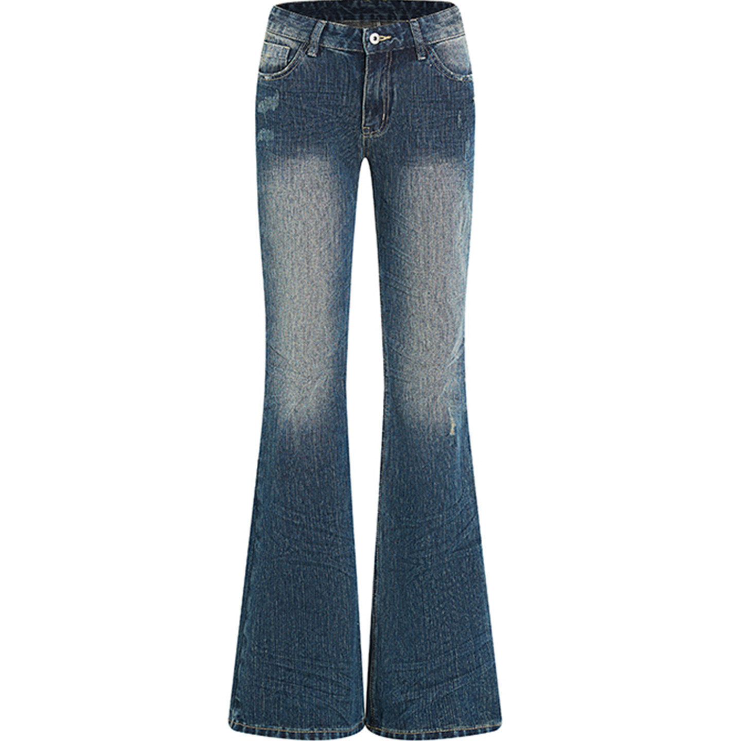 复古修身微喇牛仔裤女2025新款低腰辣妹休闲百搭喇叭长裤磨白裤子,淘宝优惠券,粉丝福利购,淘宝优惠卷