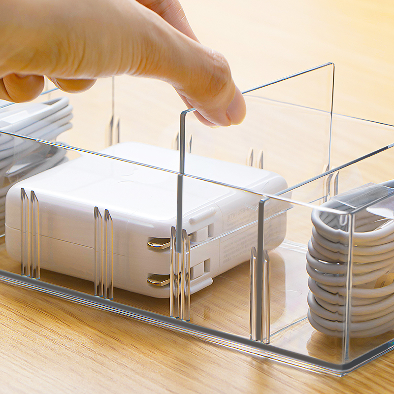 日本数据线收纳盒充电线收纳神器手机电源充电器整理理线器集线盒 - 图1