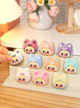 小红书推荐植绒星星猫耳萌粒公仔创意小礼品办公室桌面迷你小摆件