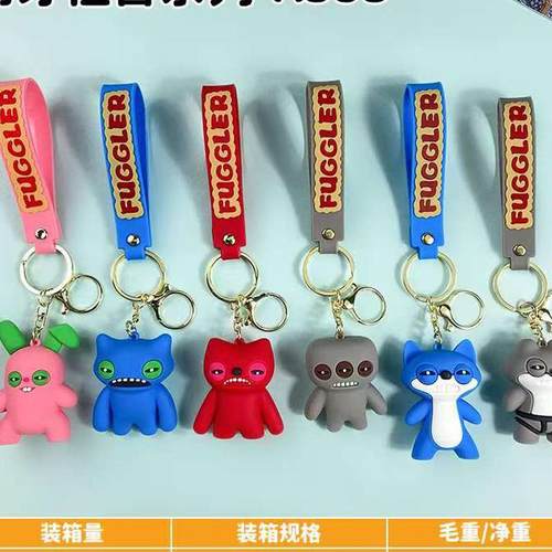 跨境呲牙怪兽钥匙扣萌芽怪物牙齿搞怪学生包包礼物盲盒娃娃机挂饰 - 图3