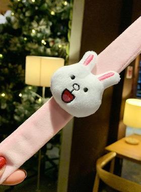 儿童毛绒卡通啪啪圈手环女抖音可爱太阳花情侣拍拍圈节日创意礼物