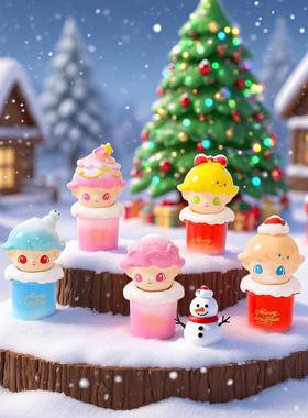 卡通迪迪圣诞杯萌粒 diy钥匙扣挂件树脂工艺品圣诞限定桌面小摆件