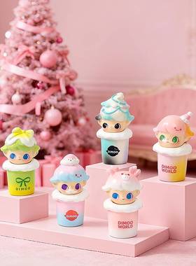 卡通迪迪炫彩杯系列萌粒公仔树脂桌面小摆件潮玩萌粒盲盒配件