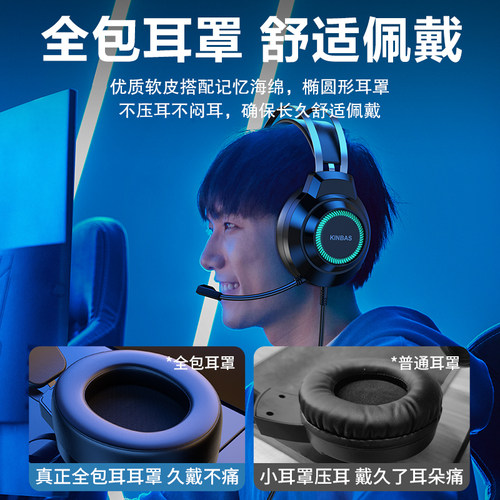 电脑耳机头戴式牧马人有线游戏电竞耳麦台式机笔记本吃鸡带麦克风 - 图2