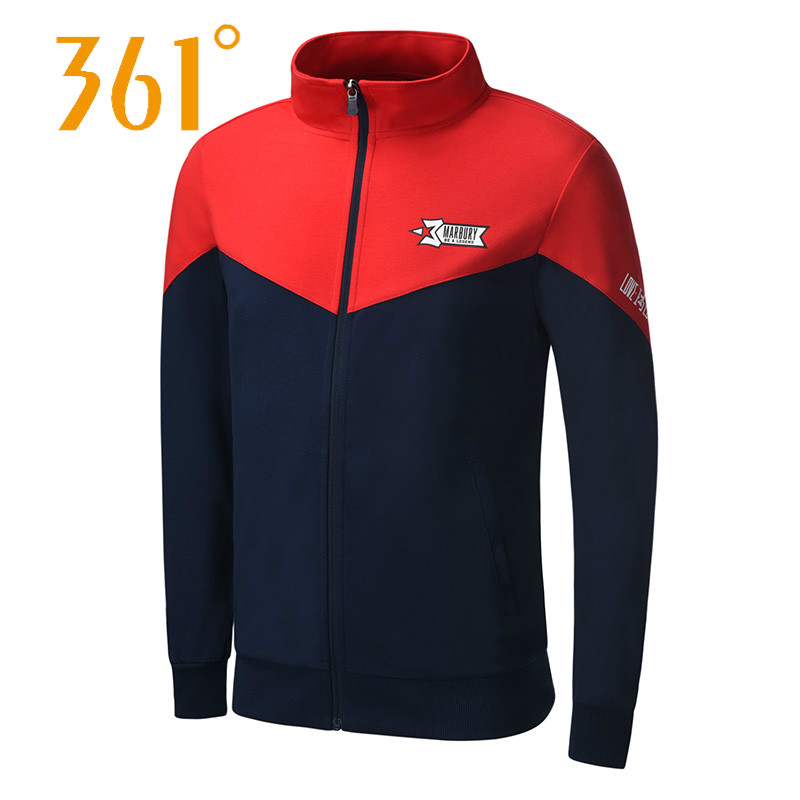 361 degree men's spring new cardigan sweater 361 casual comfortable sports stand collar jacket men's long sleeved Y