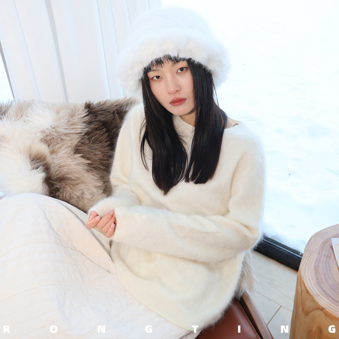 【所有女生的衣橱直播间】绒汀【云雾感】100%纯山羊绒拉绒拉毛