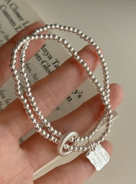 S925纯银小众设计感双层手链女