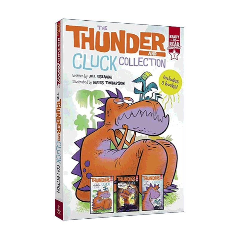 英文原版 The Thunder and Cluck Collection Boxed Set 恐龙和朋友3册盒装 Ready to Read准备读阅读分级1 漫画版 进口英语书籍