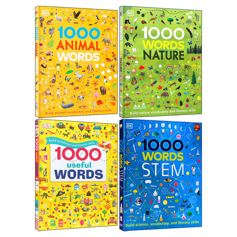 英文原版 1000 Words series 1000个词汇系列4册 儿童科普英语单词学习书 阅读写作技能提升 英文版 进口英语原版书籍