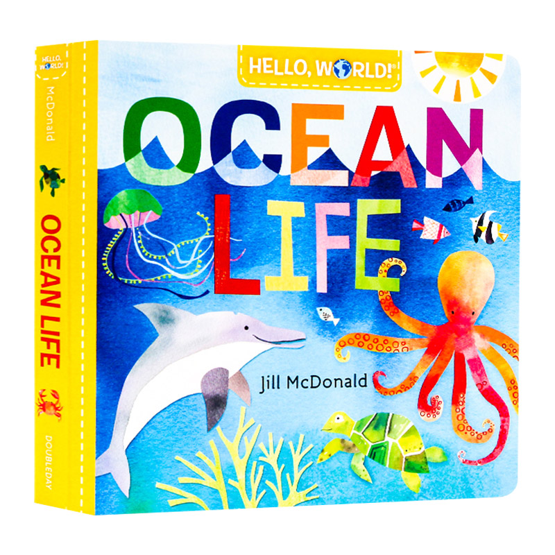 Hello World Ocean Life 你好科学小世界 海洋生物 英文原版 幼儿英语科普百科绘本 STEM启蒙图画书 亲子早教认知 纸板书 英文版 - 图3