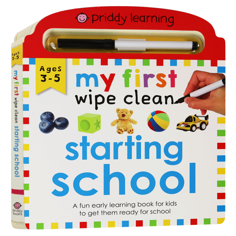 擦擦书 开始上学 英文原版绘本 My First Wipe Clean Starting School 儿童英语单词学习书籍 英文版进口书 Roger Priddy - 图2