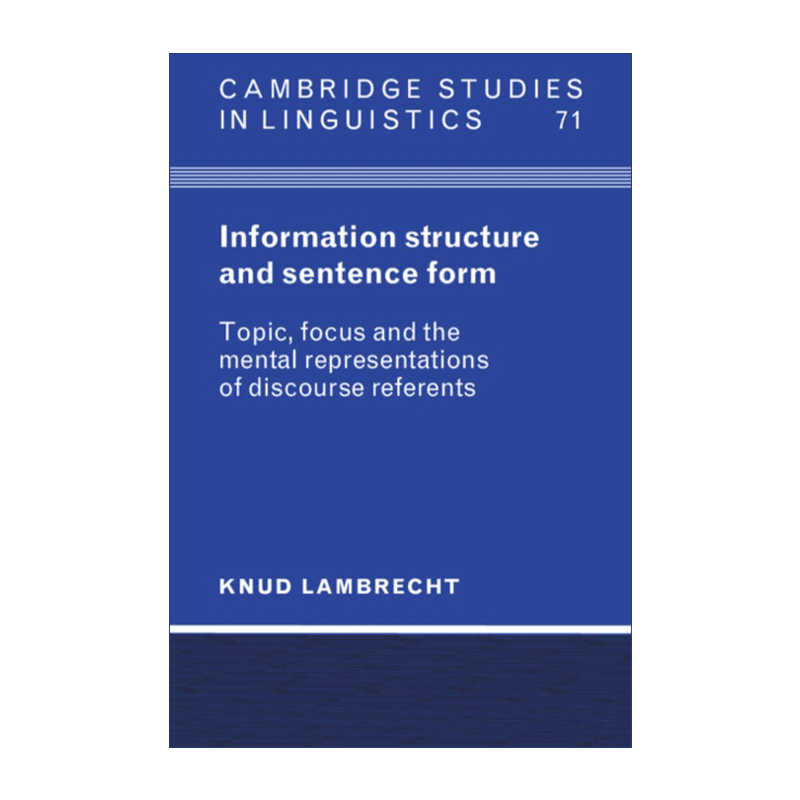 英文原版 Information Structure and Sentence Form 信息结构与句式 剑桥语言学研究系列 英文版 进口英语原版书籍