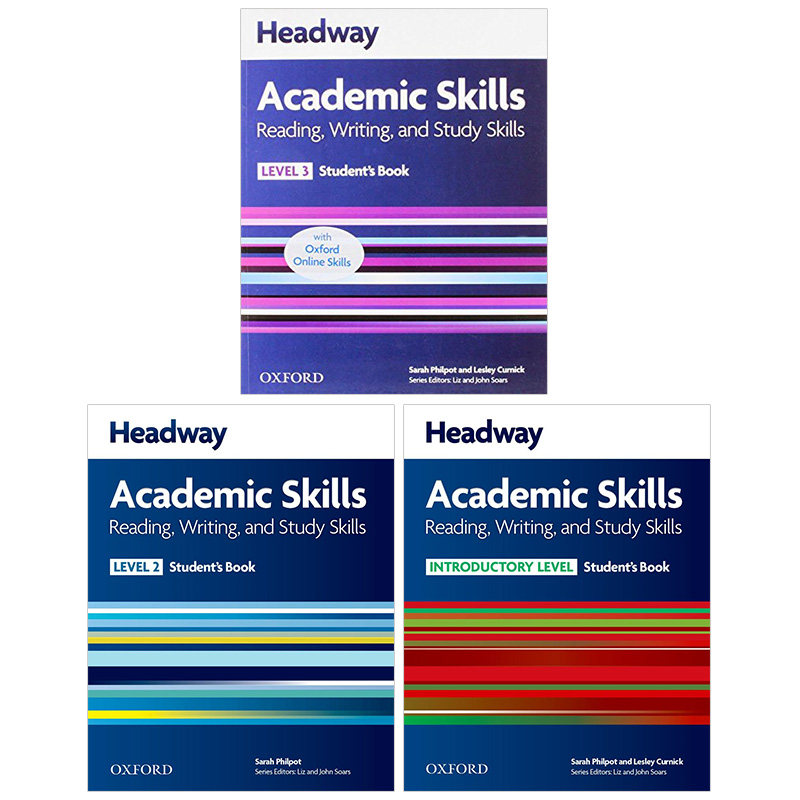 牛津学术英语读写学习技巧3册套装 英文原版 Oxford Headway Academic Reading Writing and Study Skills 全英文进口英语工具书
