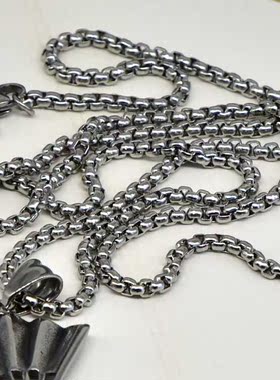 钛钢欧美吊坠盒子链