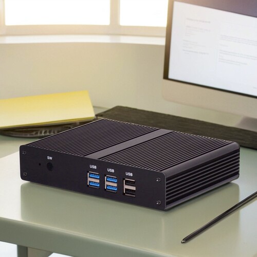 占美 赛扬双核微型迷你电脑主机低功耗静音HTPC客服办公家用HT590 - 图1