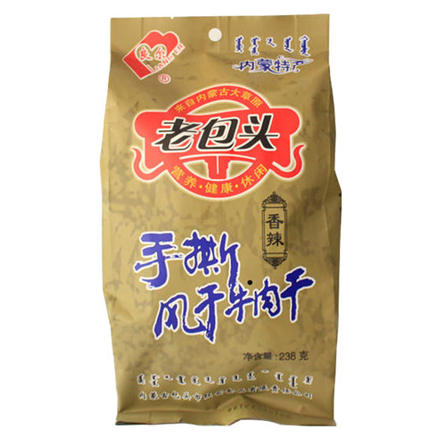 内蒙古风干牛肉干手撕草原独立包装238克原元味辣味老包头牛肉干 - 图3