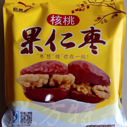 巨鹰果仁枣500g陕西特产零食榆林枣夹核桃仁夹大枣子独立包装食品 - 图0