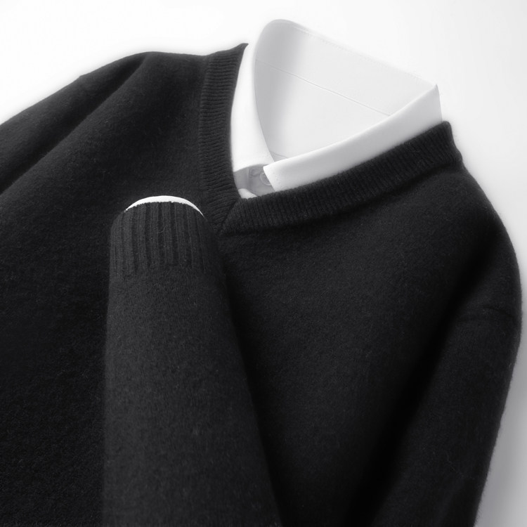 鄂尔多斯市100%纯山羊绒男士V领套头毛衣加厚商务冬季打底羊毛衫,淘宝优惠券,粉丝福利购,淘宝优惠卷